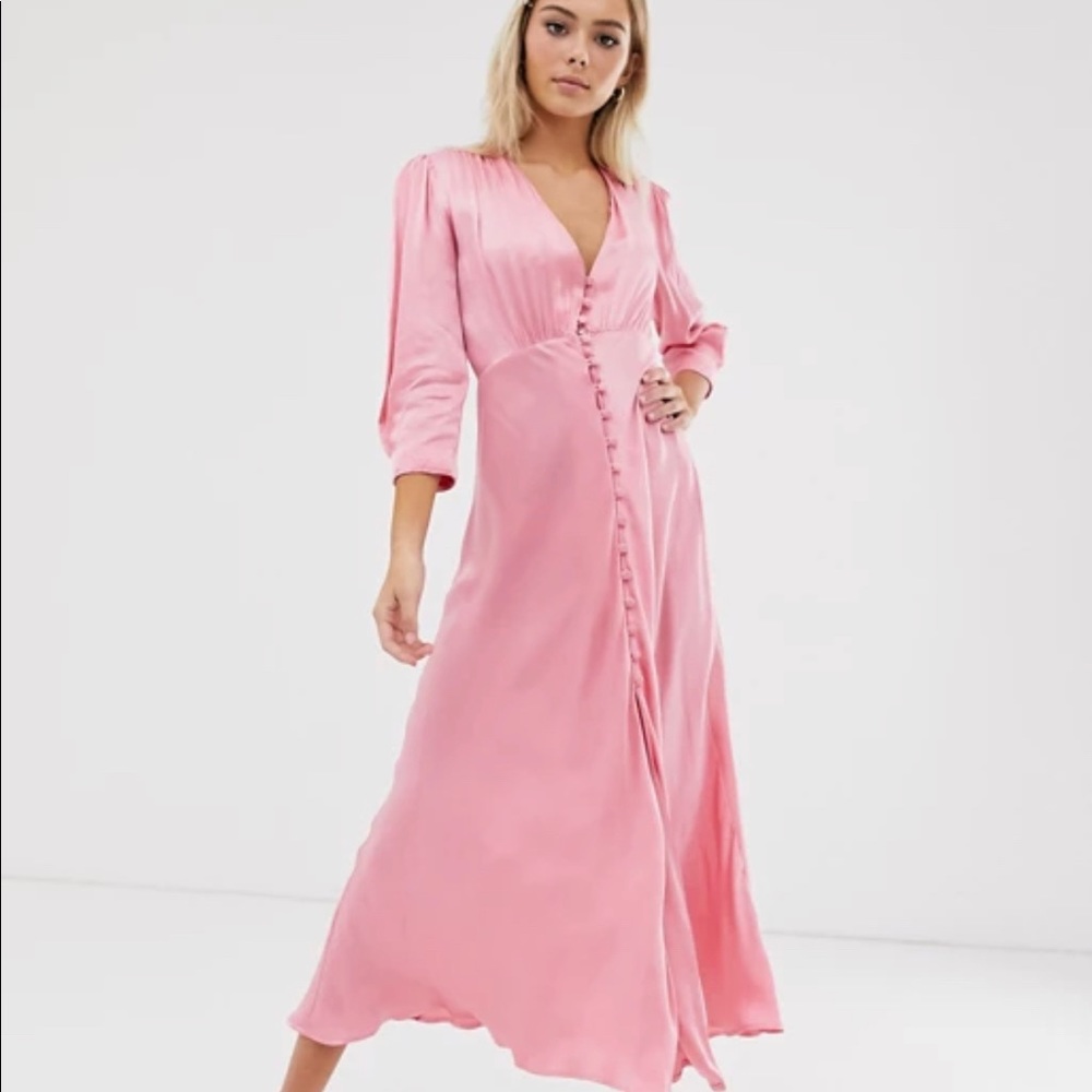 Sateen pink dress